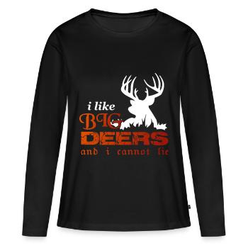 Cerf et cerf - T-shirt manches longues Premium bio Femme - noir - Devant - Julia (174cm)