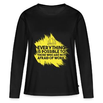 travailleur de la construction - T-shirt manches longues Premium bio Femme - noir - Devant - Julia (174cm)