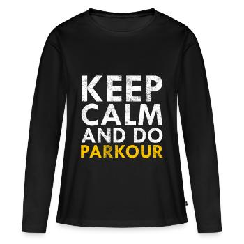 parkour - T-shirt manches longues Premium bio Femme - noir - Devant - Julia (174cm)