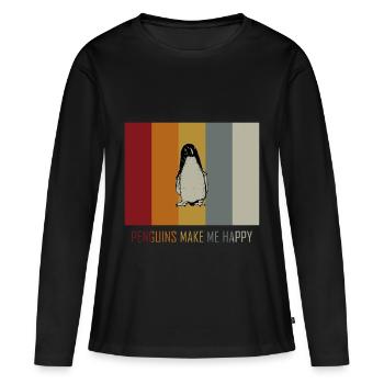 manchot - T-shirt manches longues Premium bio Femme - noir - Devant - Julia (174cm)