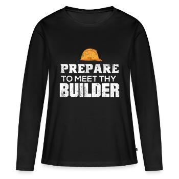Ouvriers du bâtiment - T-shirt manches longues Premium bio Femme - noir - Devant - Julia (174cm)