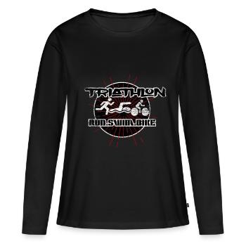 Triathlon - T-shirt manches longues Premium bio Femme - noir - Devant - Julia (174cm)