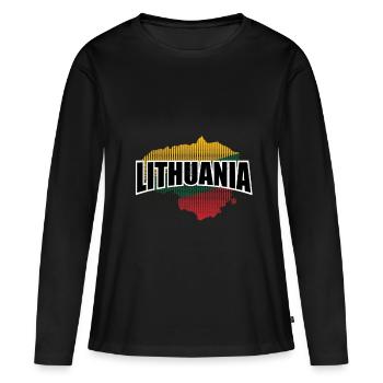 Lituanie UE - T-shirt manches longues Premium bio Femme - noir - Devant - Julia (174cm)