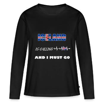 Island - Frauen Premium Bio Langarmshirt - Schwarz - Vorne - Julia (174cm)
