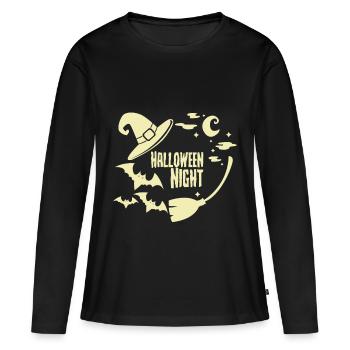 Halloween - Frauen Premium Bio Langarmshirt - Schwarz - Vorne - Julia (174cm)