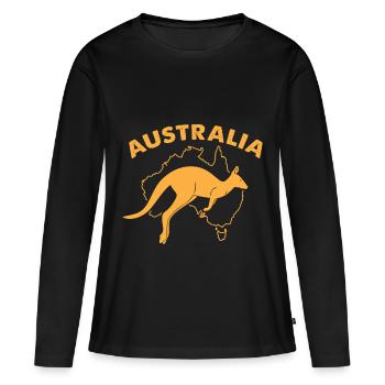 Australie - T-shirt manches longues Premium bio Femme - noir - Devant - Julia (174cm)