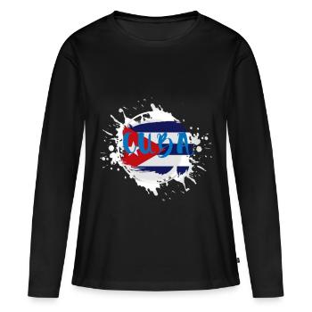 Cuba - T-shirt manches longues Premium bio Femme - noir - Devant - Julia (174cm)
