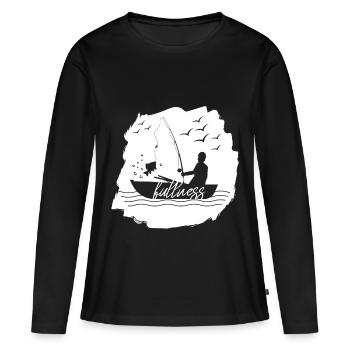 Pêcheur pêcheur - T-shirt manches longues Premium bio Femme - noir - Devant - Julia (174cm)