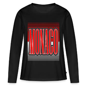 monaco - T-shirt manches longues Premium bio Femme - noir - Devant - Julia (174cm)