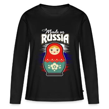Russia - Women's Premium Organic Long Sleeve Shirt - black - Front - Julia (174cm)