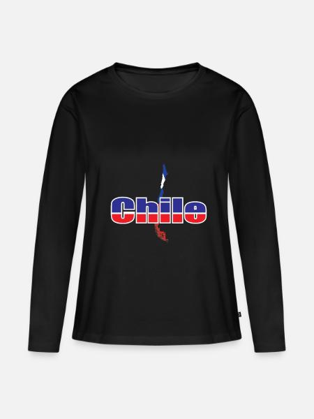 Chile - Frauen Premium Bio Langarmshirt - Schwarz
