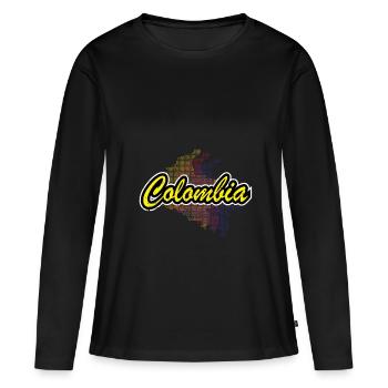 Colombie - T-shirt manches longues Premium bio Femme - noir - Devant - Julia (174cm)