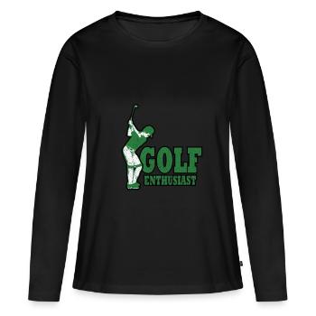 Golf - Golfen - Golfer - Frauen Premium Bio Langarmshirt - Schwarz - Vorne - Julia (174cm)