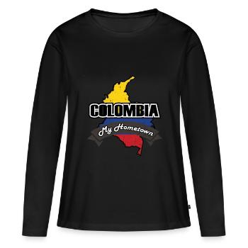 Colombie - T-shirt manches longues Premium bio Femme - noir - Devant - Julia (174cm)