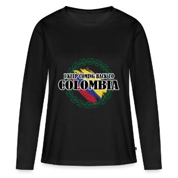 Colombie - T-shirt manches longues Premium bio Femme - noir - Devant - Julia (174cm)
