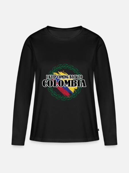 Kolumbien - Frauen Premium Bio Langarmshirt - Schwarz