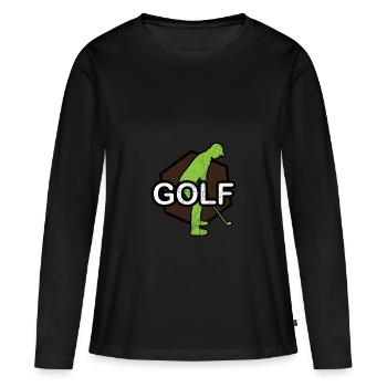 Golf - Golfen - Golfer - Frauen Premium Bio Langarmshirt - Schwarz - Vorne - Julia (174cm)