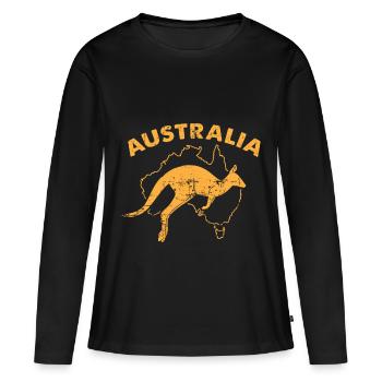 Australie - T-shirt manches longues Premium bio Femme - noir - Devant - Julia (174cm)