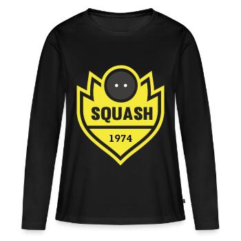 SQUASH - Frauen Premium Bio Langarmshirt - Schwarz - Vorne - Julia (174cm)