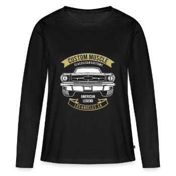 Voiture ancienne américaine ancienne personnalisée - T-shirt manches longues Premium bio Femme - noir - Devant - Julia (174cm)