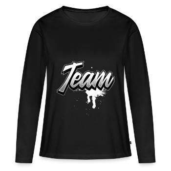 Équipe - T-shirt manches longues Premium bio Femme - noir - Devant - Julia (174cm)