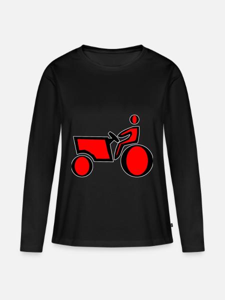 Trekker - Frauen Premium Bio Langarmshirt - Schwarz