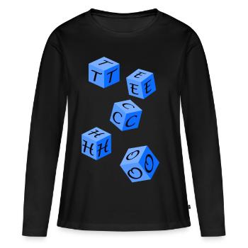 Techno - Women's Premium Organic Long Sleeve Shirt - black - Front - Julia (174cm)
