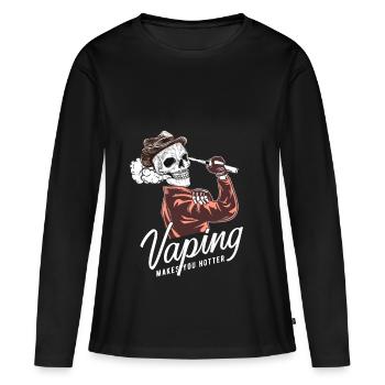 Vapegod - Vaper - Dampfen - Cool - Vape - Dampfen- - Frauen Premium Bio Langarmshirt - Schwarz - Vorne - Julia (174cm)