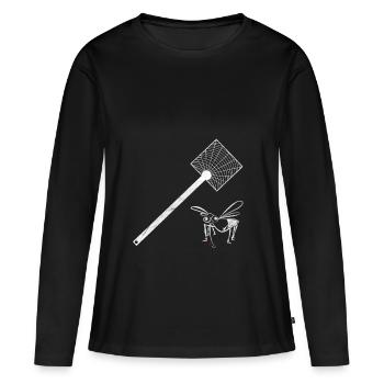 Les tapes de mouche avec moustique insectes cadeau - T-shirt manches longues Premium bio Femme - noir - Devant - Julia (174cm)