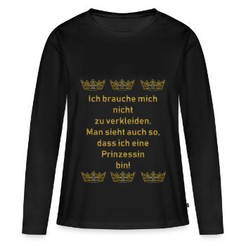 Fasching Prinzessin Kostümersatz - Frauen Premium Bio Langarmshirt - Schwarz - Vorne - Julia (174cm)