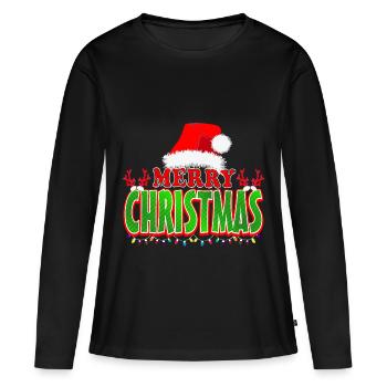 Weihnachten - Frauen Premium Bio Langarmshirt - Schwarz - Vorne - Julia (174cm)