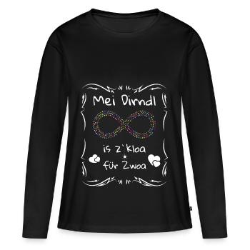 Geschenk Mei Dirndl ist zu klein - Schwanger - Frauen Premium Bio Langarmshirt - Schwarz - Vorne - Julia (174cm)