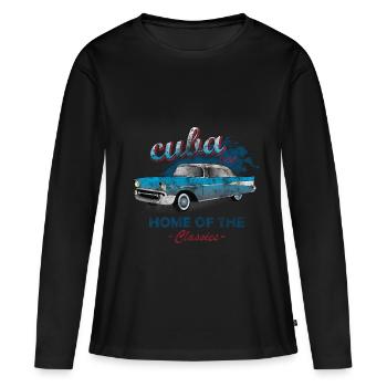 Cuba - T-shirt manches longues Premium bio Femme - noir - Devant - Julia (174cm)
