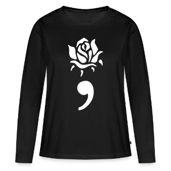 Projet Suicide Dépression Dépression Point-virgule Rose - T-shirt manches longues Premium bio Femme - noir - Devant - Julia (174cm)