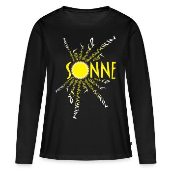 Soleil de soleil - T-shirt manches longues Premium bio Femme - noir - Devant - Julia (174cm)