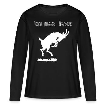 Ich hab Bock - Frauen Premium Bio Langarmshirt - Schwarz - Vorne - Julia (174cm)