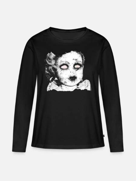 Kind Horror - Frauen Premium Bio Langarmshirt - Schwarz