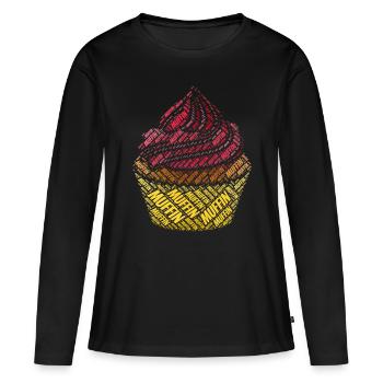 muffin - T-shirt manches longues Premium bio Femme - noir - Devant - Julia (174cm)