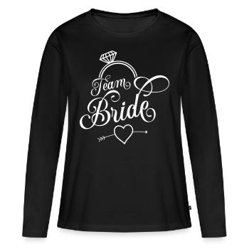 bague de mariée - T-shirt manches longues Premium bio Femme - noir - Devant - Julia (174cm)