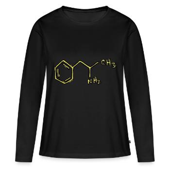 Amphetamin Strukturformel Chemie - Frauen Premium Bio Langarmshirt - Schwarz - Vorne - Julia (174cm)
