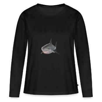 requin requin requin - T-shirt manches longues Premium bio Femme - noir - Devant - Julia (174cm)