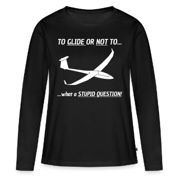 Segelflieger gleiten Segelflugzeug Geschenk Tshirt - Frauen Premium Bio Langarmshirt - Schwarz - Vorne - Julia (174cm)