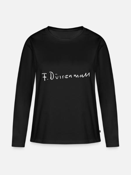 Friedrich Duerrenmatt Unterschrift - Frauen Premium Bio Langarmshirt - Schwarz