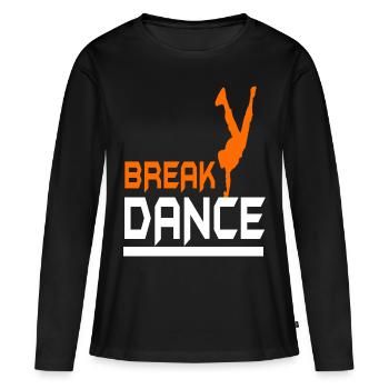 J'adore le break dance - T-shirt manches longues Premium bio Femme - noir - Devant - Julia (174cm)
