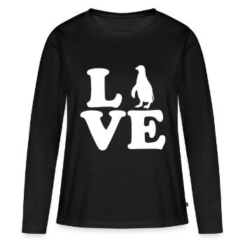 manchot - T-shirt manches longues Premium bio Femme - noir - Devant - Julia (174cm)