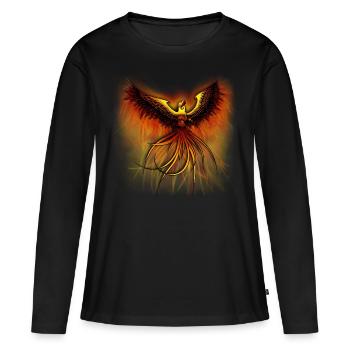 Phoenix 3 - Frauen Premium Bio Langarmshirt - Schwarz - Vorne - Julia (174cm)