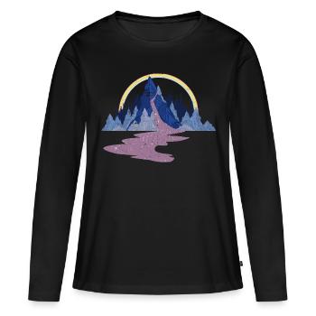 Lieu magique dans la nature - T-shirt manches longues Premium bio Femme - noir - Devant - Julia (174cm)