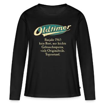 BD - Oldtimer Baujahr Jahrgang 1965 retro türkis - Frauen Premium Bio Langarmshirt - Schwarz - Vorne - Julia (174cm)