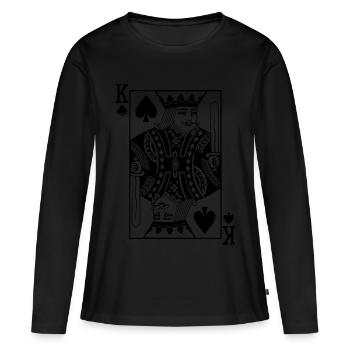 Jeu de cartes Spades King - T-shirt manches longues Premium bio Femme - noir - Devant - Julia (174cm)
