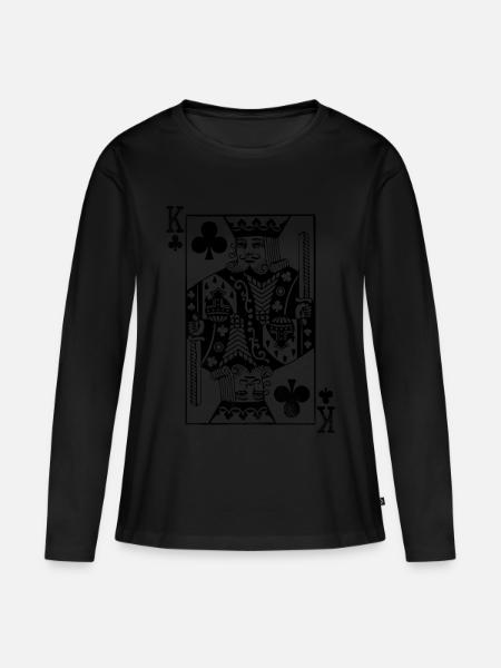 Kreuz König Spielkarte - Premium økologisk langærmet T-shirt til kvinder - sort